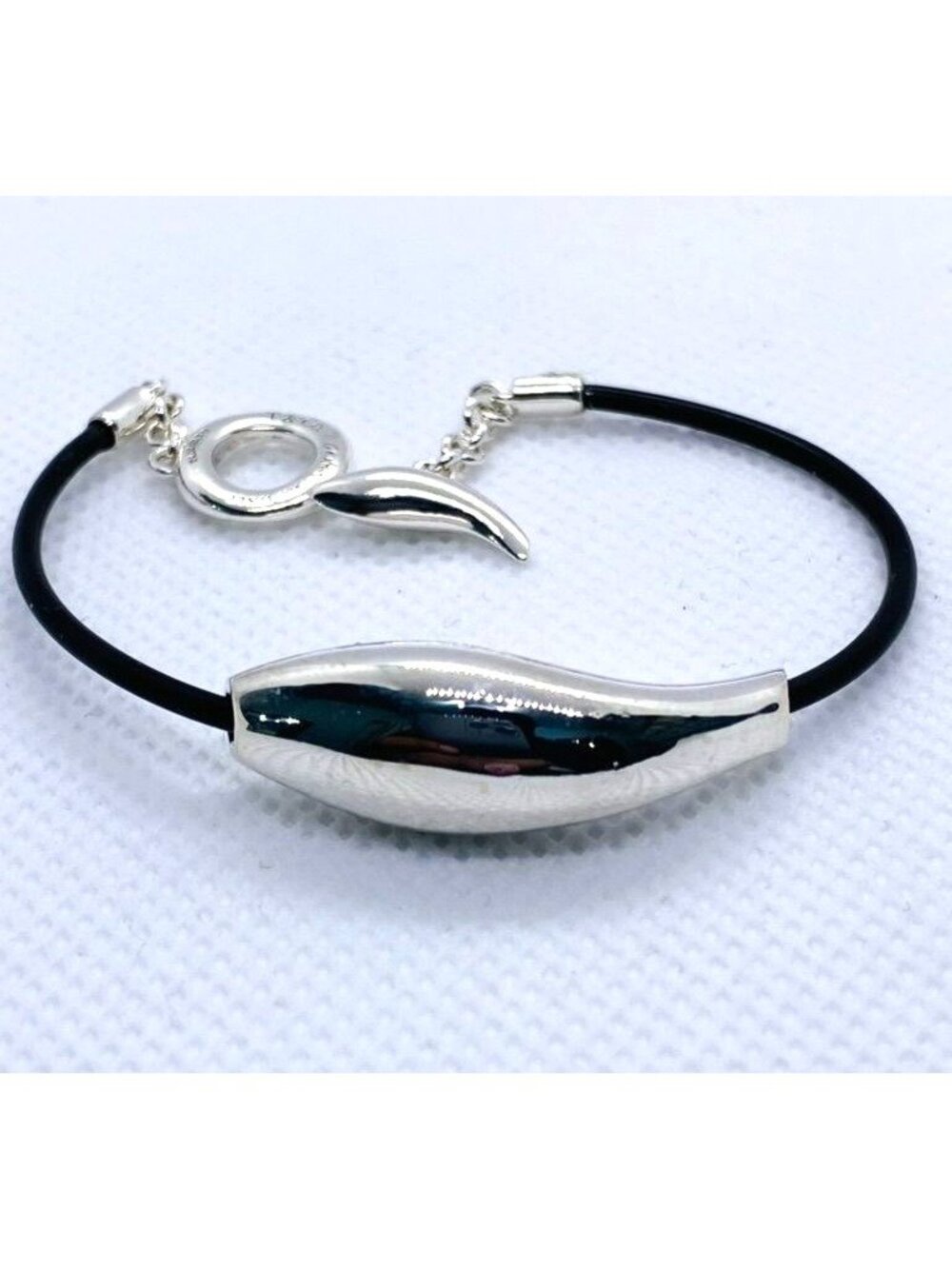 Tiffany & Co Sterling Silver 925 Frank Gehry Rubber Fish Bracelet 6.25"